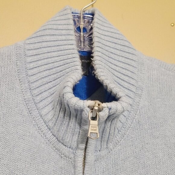 Tommy Hilfiger | Men's Sky Blue Full Zipper Cardigan Sweater (Size Medium) - Picture 3 of 15